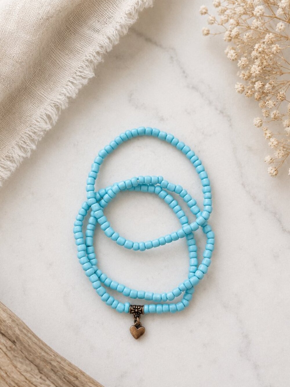 Seaside Dreams Bracelet Set | Heart Charm Set | Peace & Coastal Calm